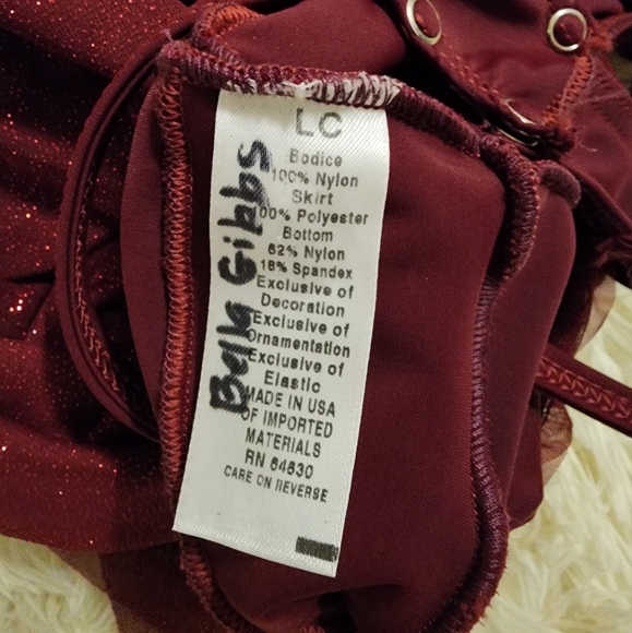 Weissman Girls Maroon Glitter Halter Dress Dance Costume || Large - Picture 11 of 11